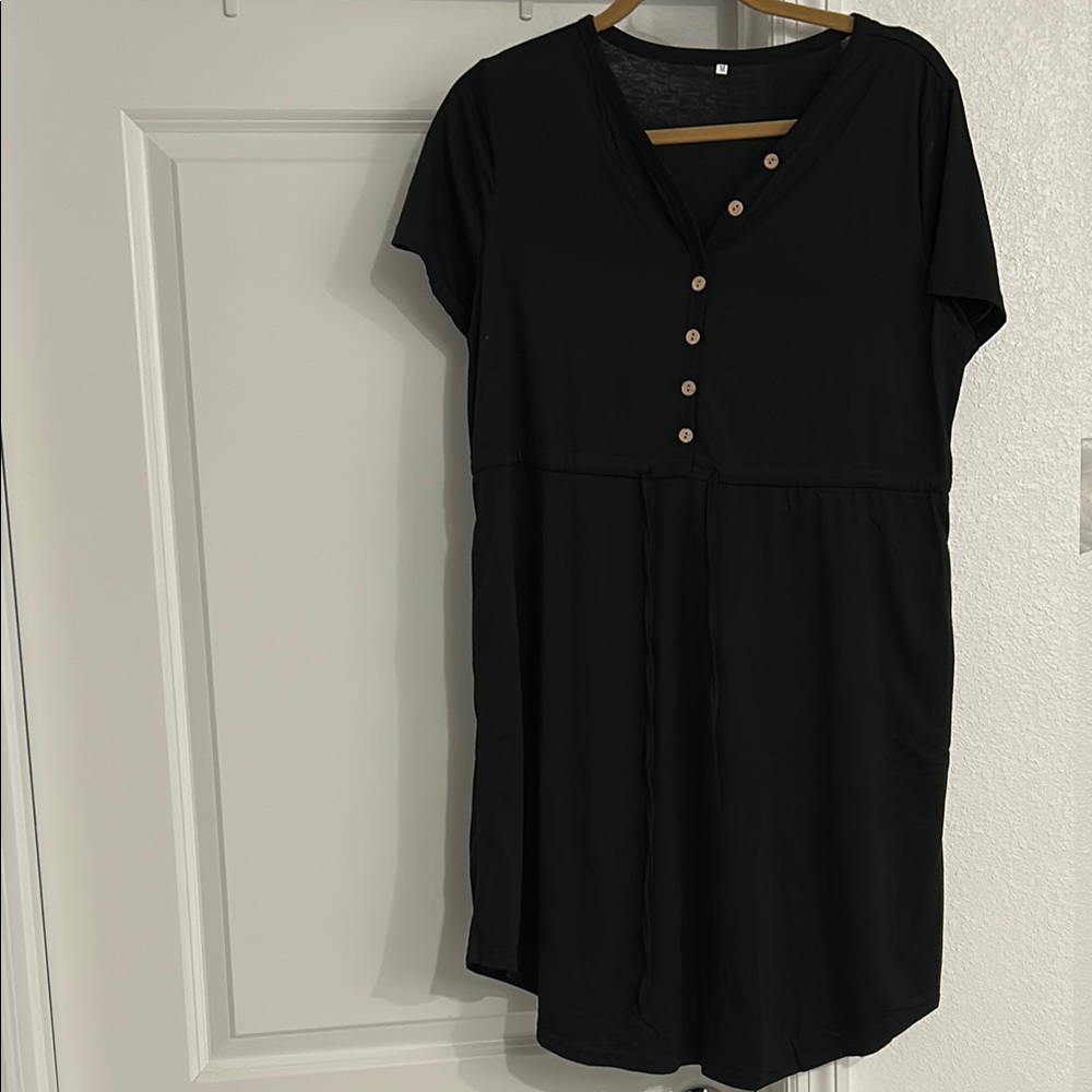 Black Button-Down Dress